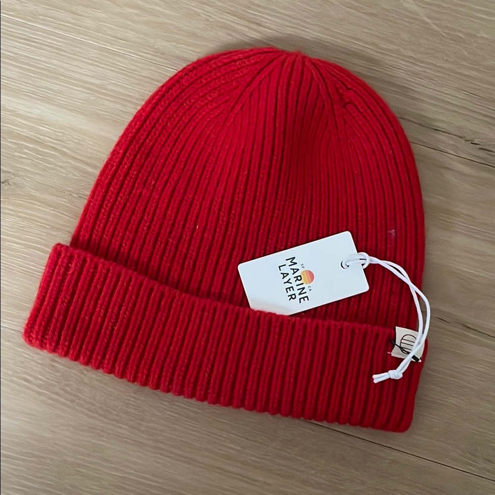 Marine Layer Red Beanie